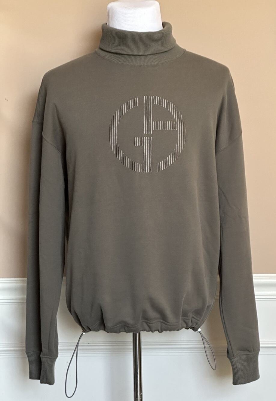 Giorgio Armani Men's Gray Cotton Turtleneck Sweatshirt 40 US (50 Euro) NWT $1195